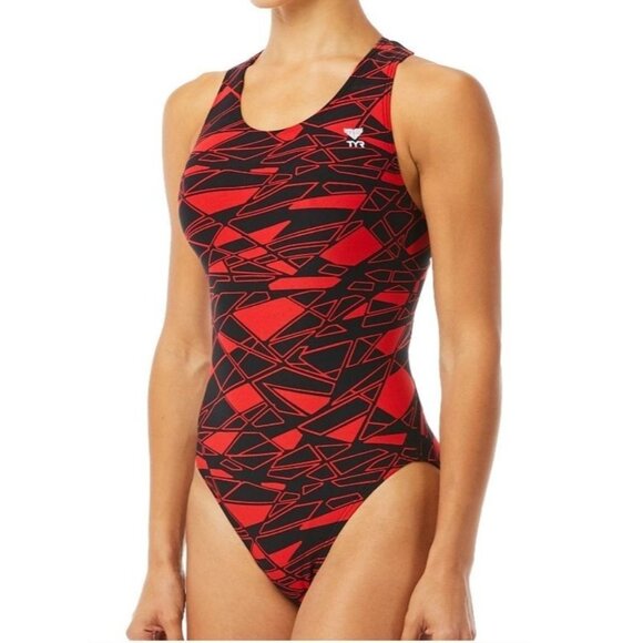 TYR GIRL’S MANTOVA MAXFIT SWIMSUIT, RED,  Sz. 24 - Picture 1 of 12
